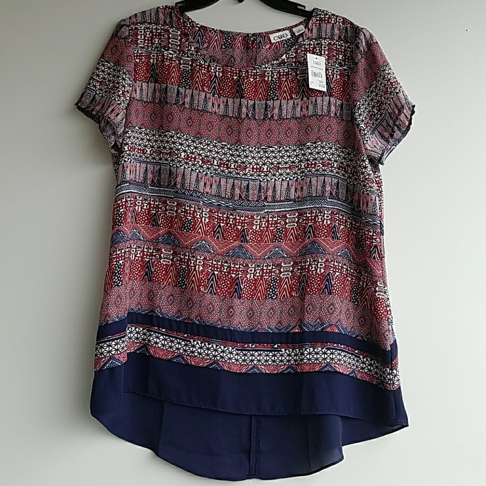 NWT Cato | red, white & blue top